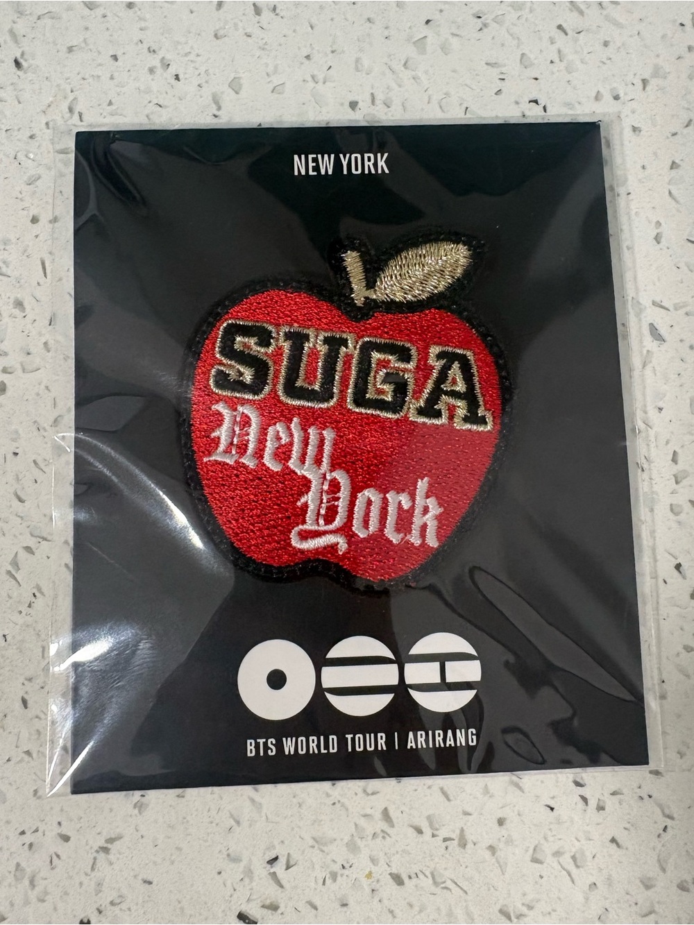 Exclusive BTS Arirang New York Pop Up Embroidered Patch Clip Pin - Suga Yoongi